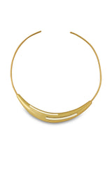 Gold White Enamel Statement Necklace