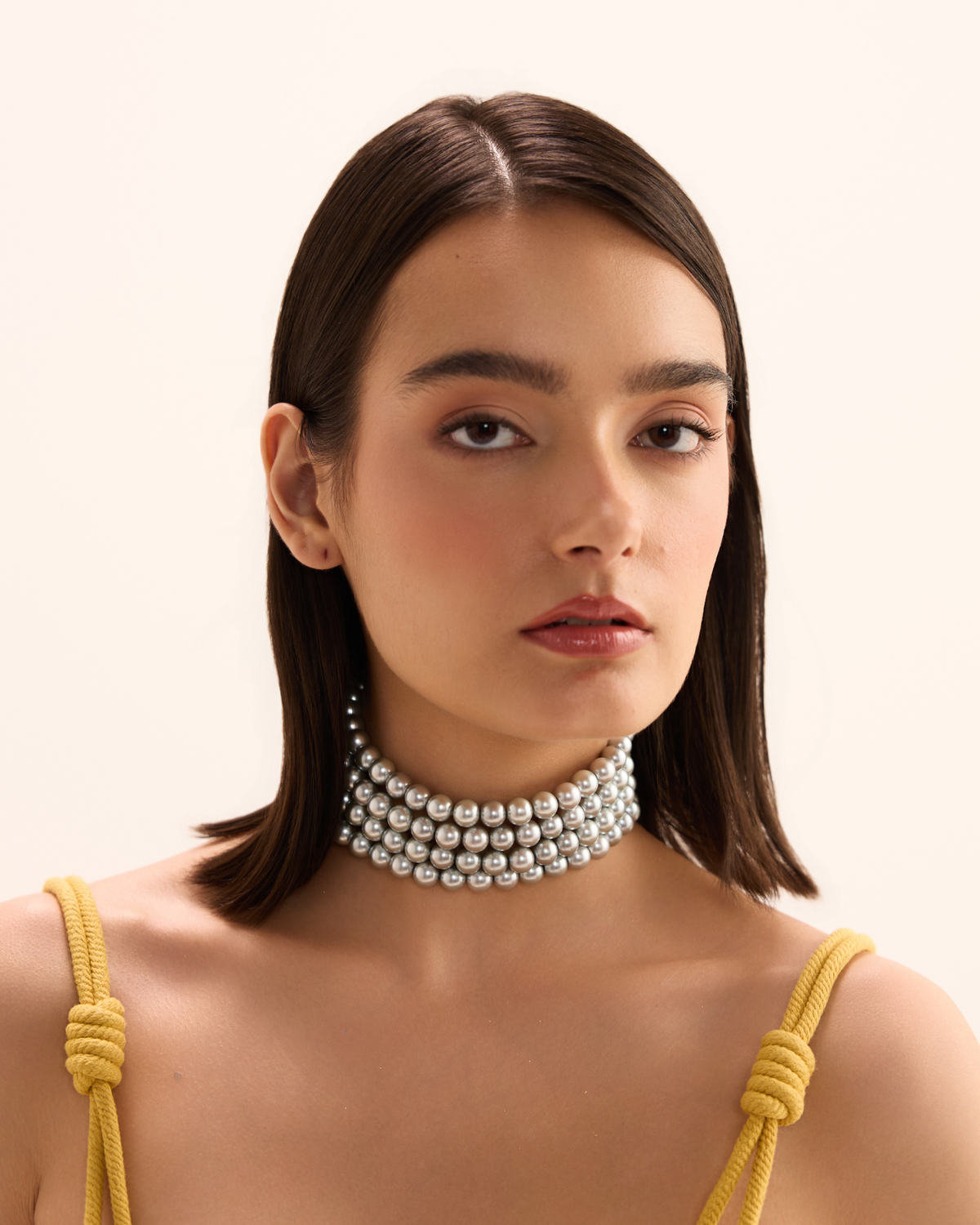 10mm Silver Pearl Choker Necklace