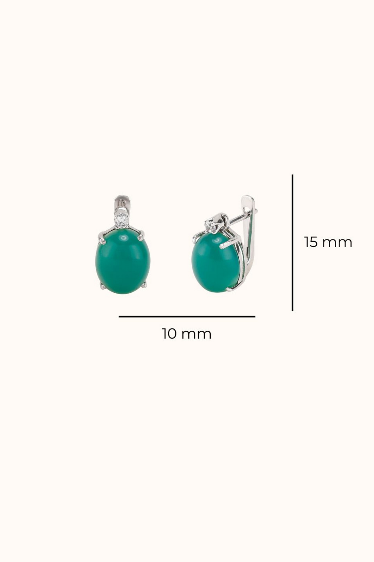 Green Onyx Shooting Star Earring Studs
