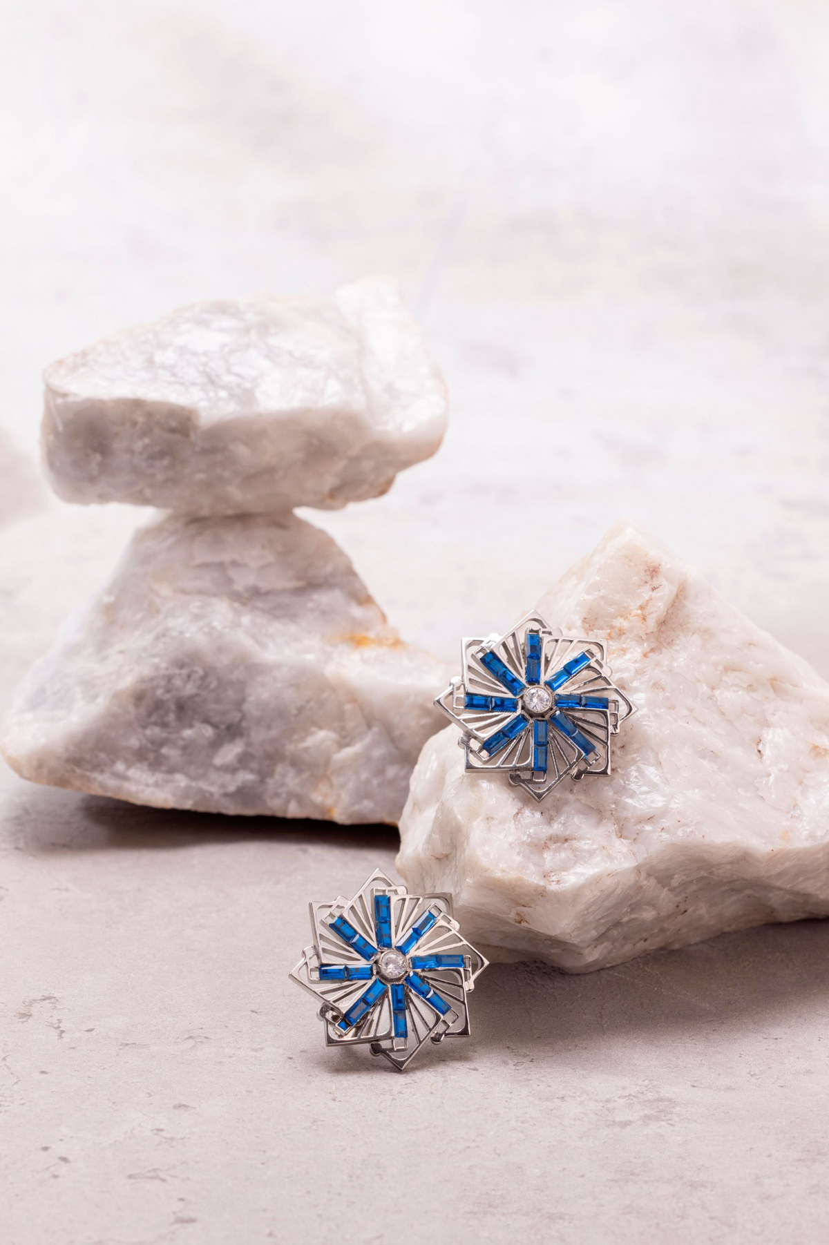Silver Grid Studs