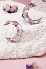 Sculpted Crescent Studs