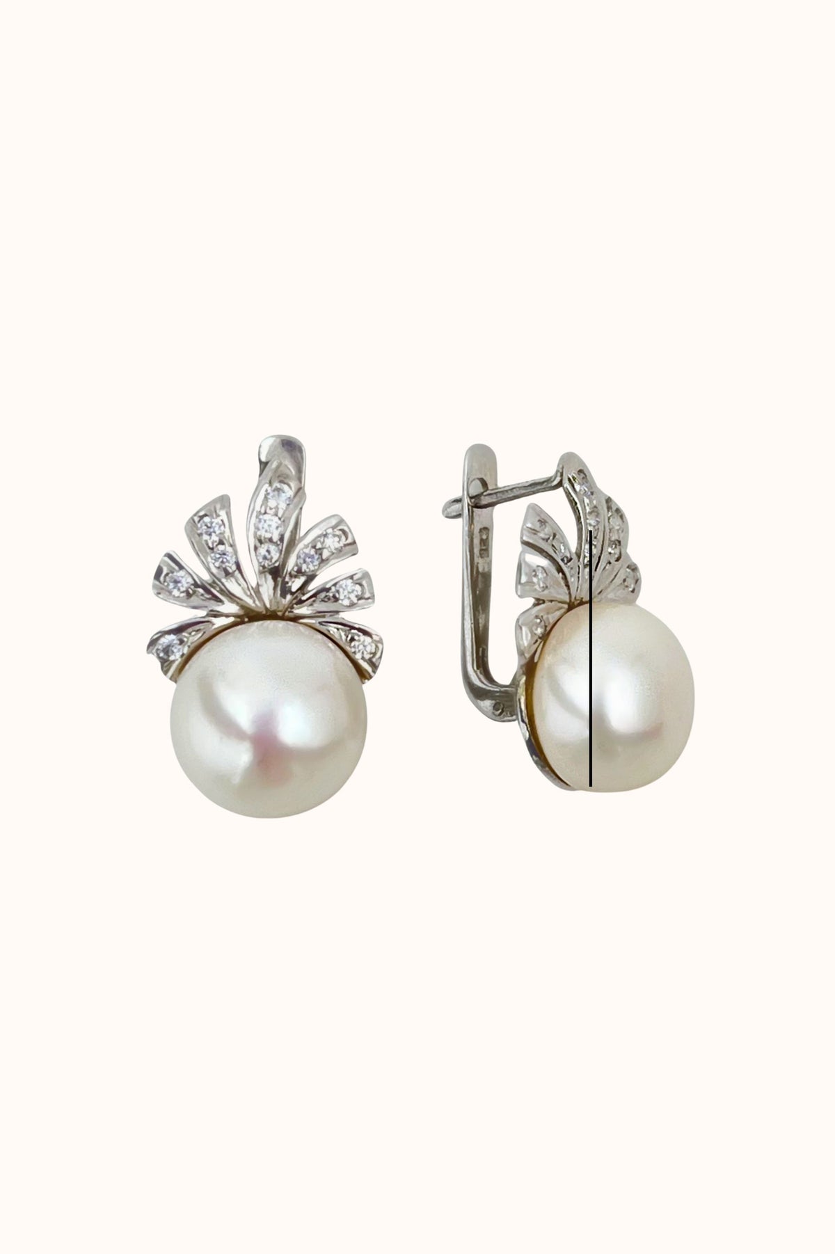Crown Pearl Earring Studs