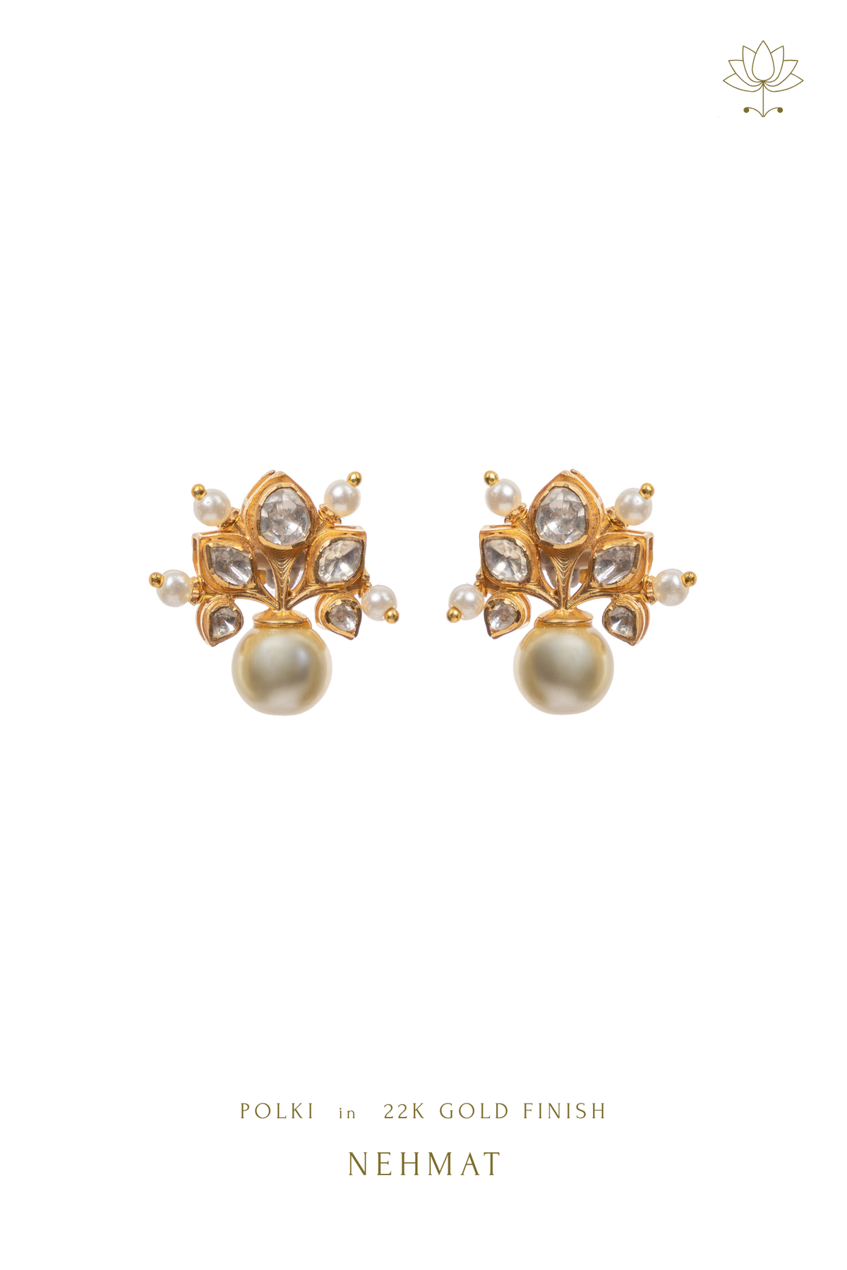 Naira Polki Pearl Studs