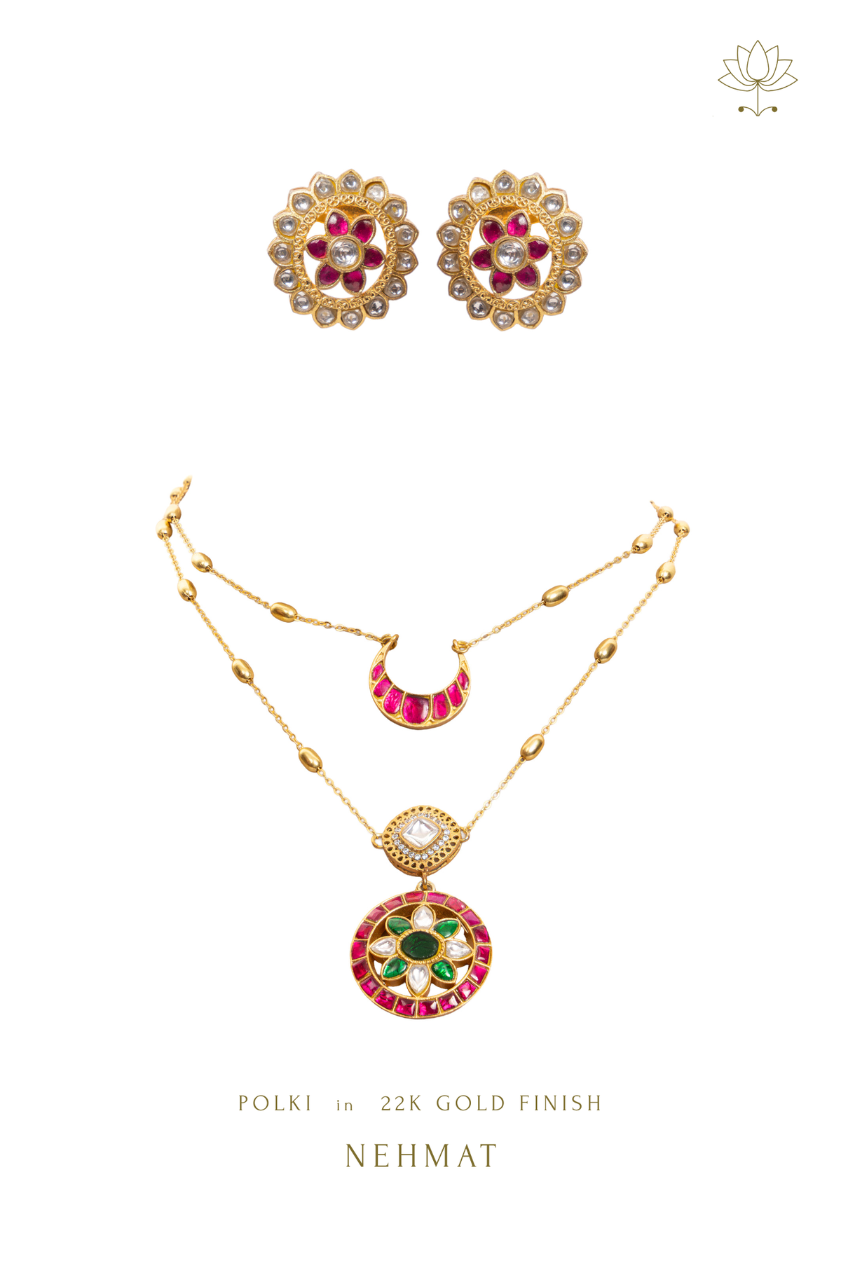 Meher Polki Pendant Set