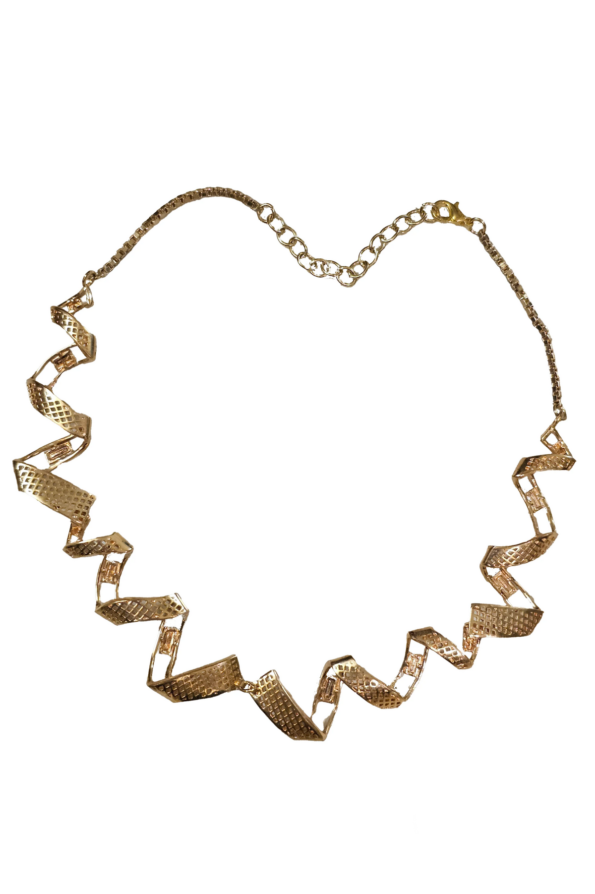 Gold Coloured Spiral Necklace