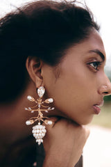 Pearl Crown Statement Earrings