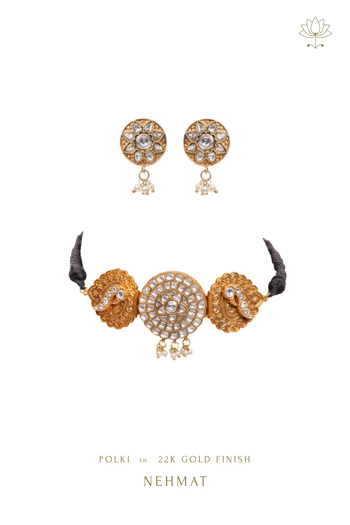 Gold Polki Heritage Choker