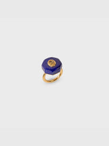 Genesis Lapis Lazuli Hexagon & Citrine Oval Ring