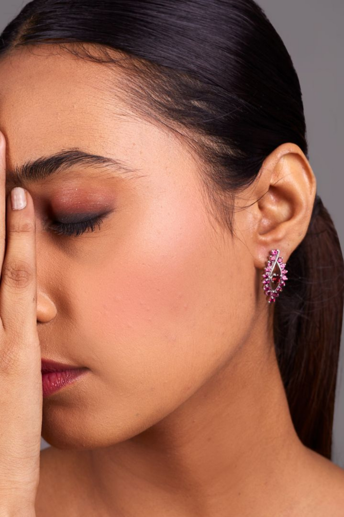 Rhodolite Evil Eye Earrings