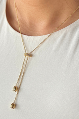 Tulip Drop Lariat Golden Necklace