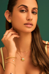 Solar Silver Opal Studs Earrings