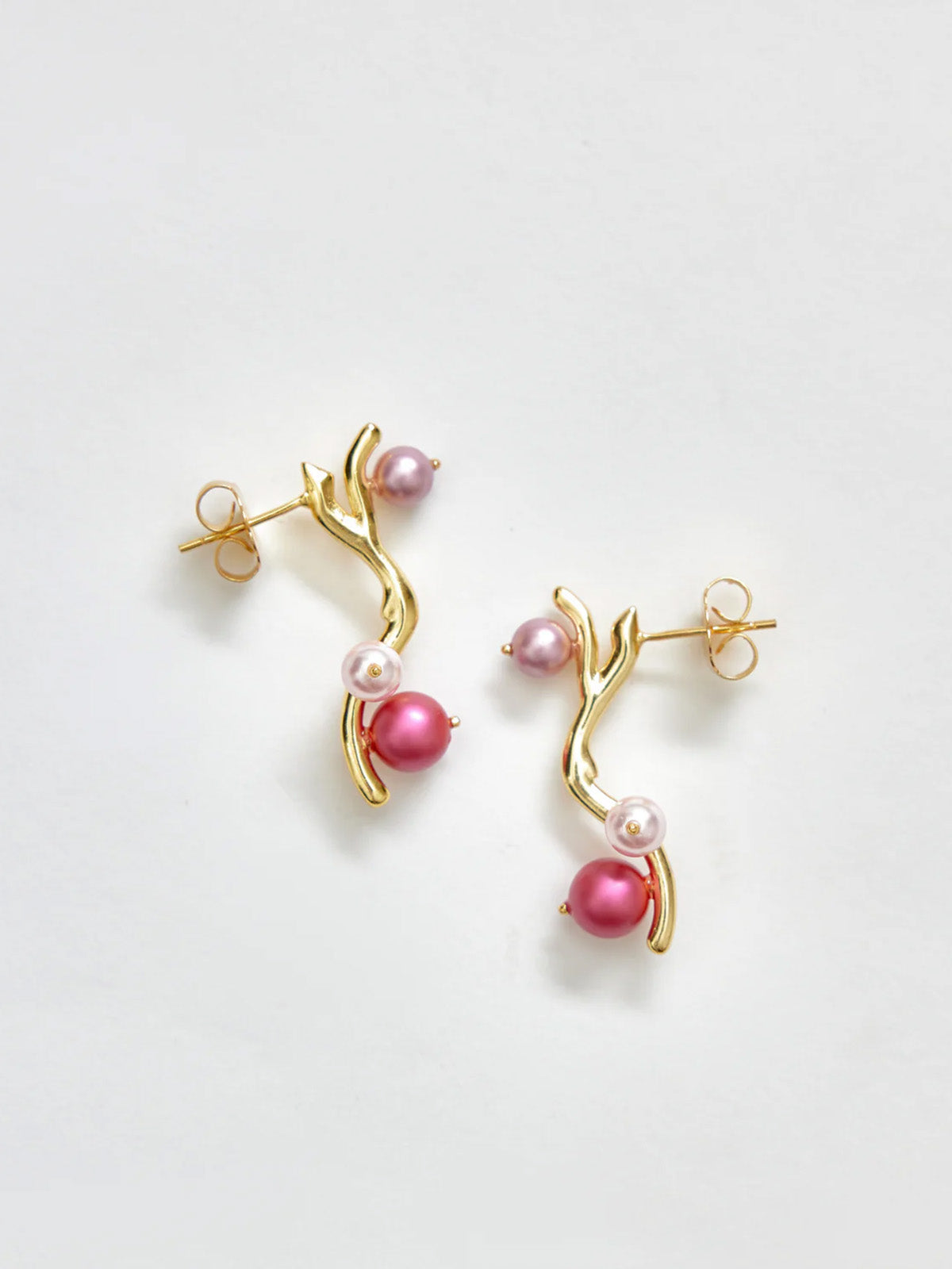 Shades of Pink Twig Earrings