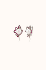 Pearl & Ruby Wildflower Earrings
