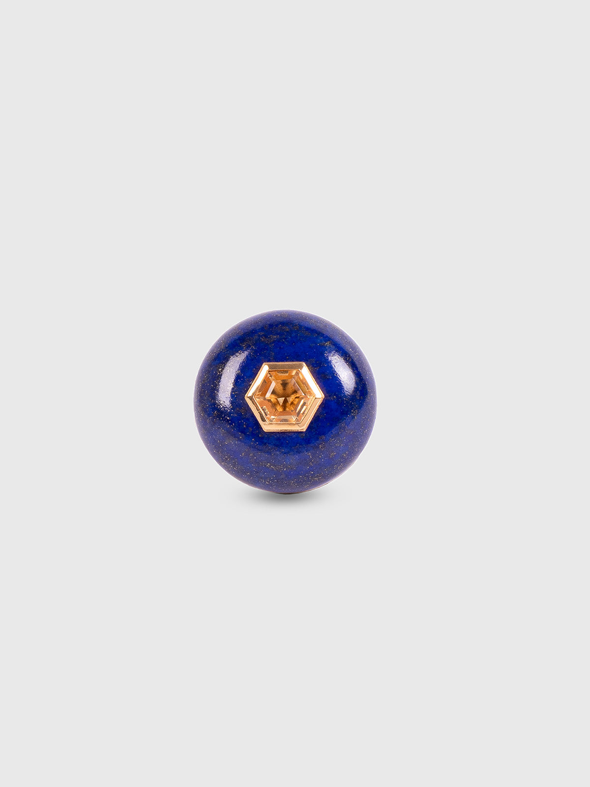 Genesis Lapis Lazuli Round & Citrine Hexagon Ring
