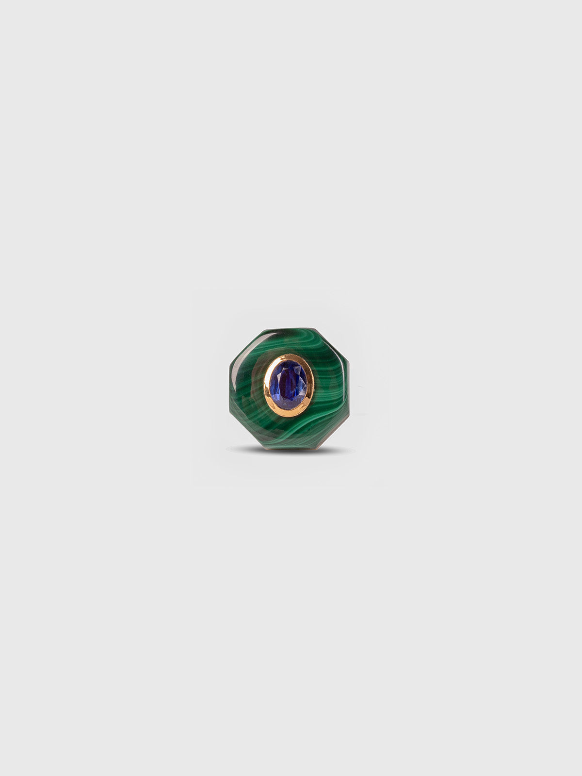 Genesis Malachite Hexagon & Kyanite Oval Ring
