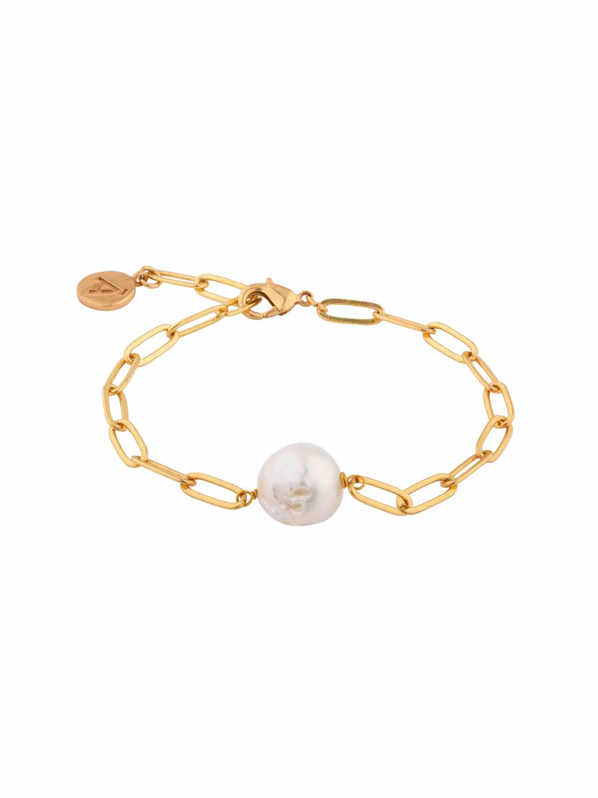 Chain Link Pearl Bracelet