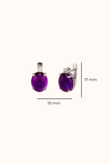 Amethyst Shooting Star Earring Studs