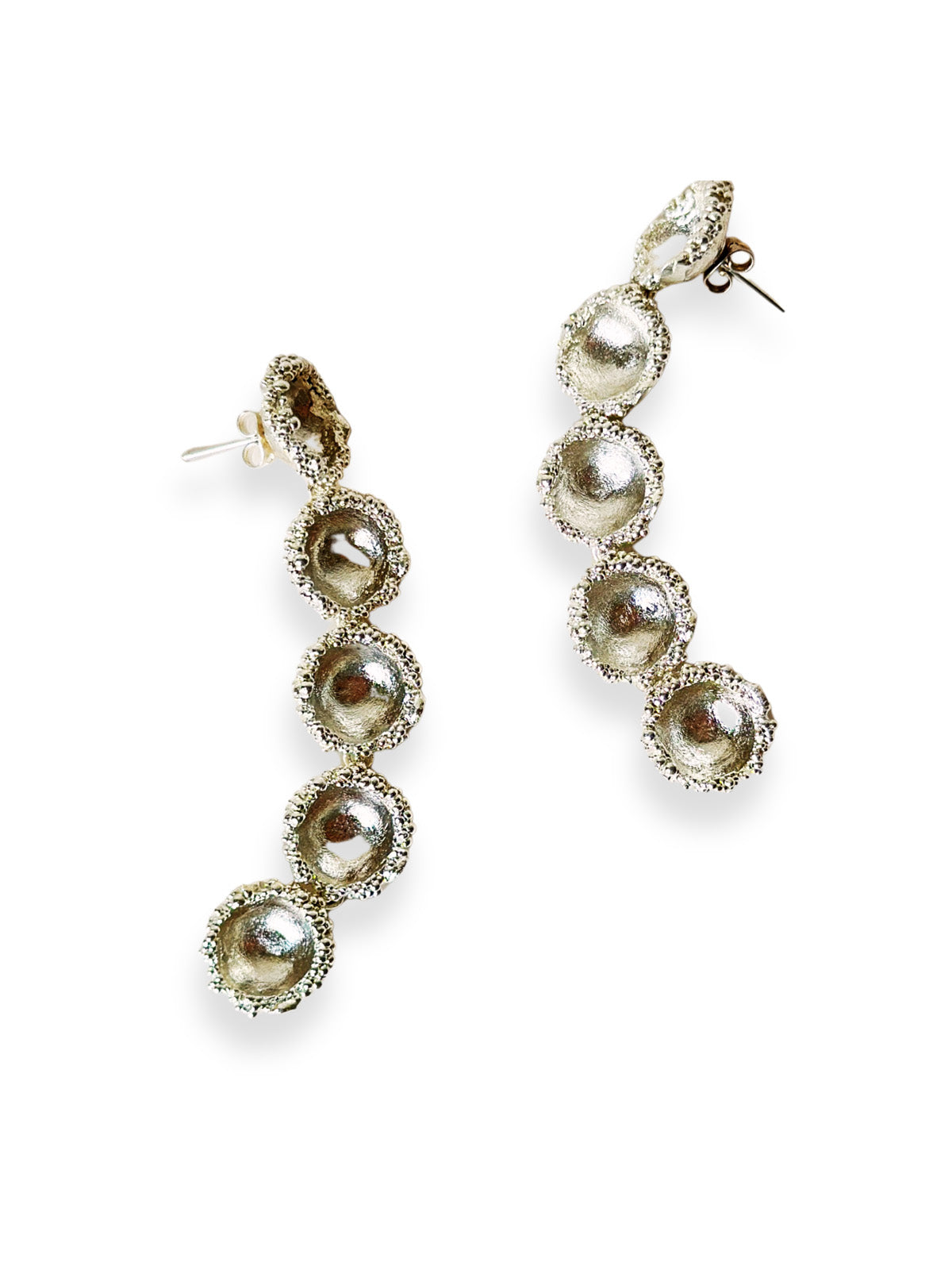 Cascaded Silver Danglers