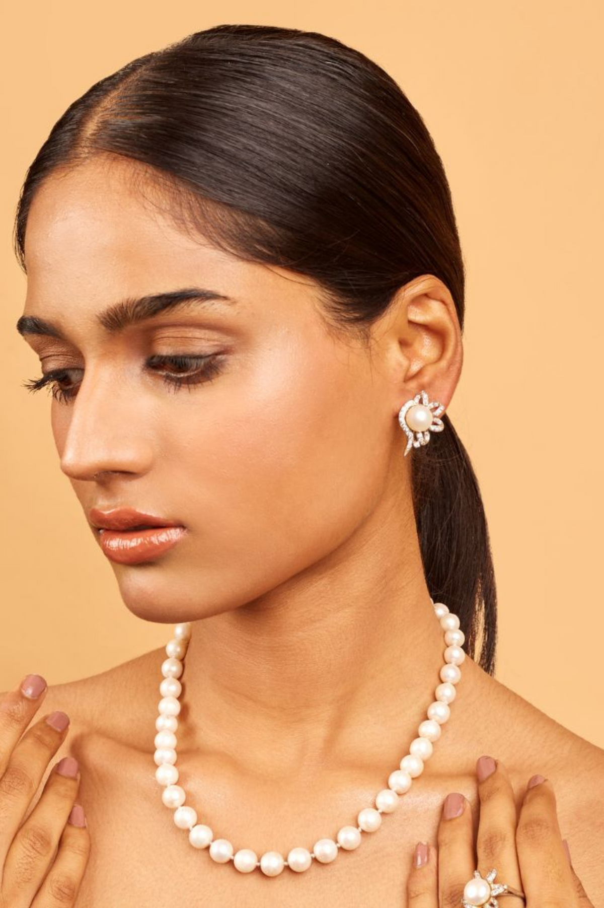 Pearl & Zicron Wildflower Earrings