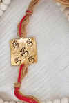 Square Om Rakhi With Laser And Gold Plating
