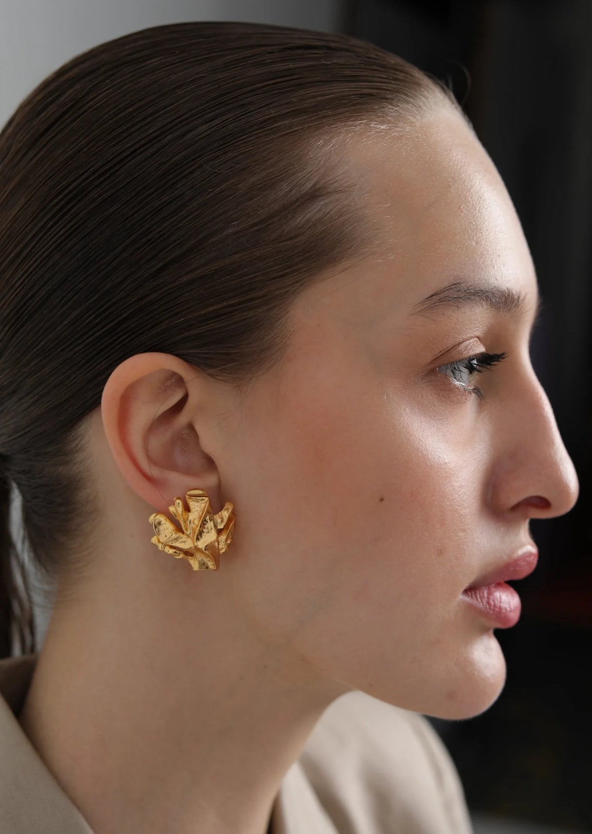 Golden Button Mini Studs