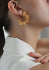 Golden Inscripted Midi Hoops
