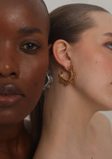 Silver Inscripted Midi Hoops