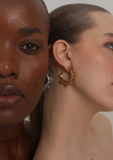 Silver Inscripted Midi Hoops