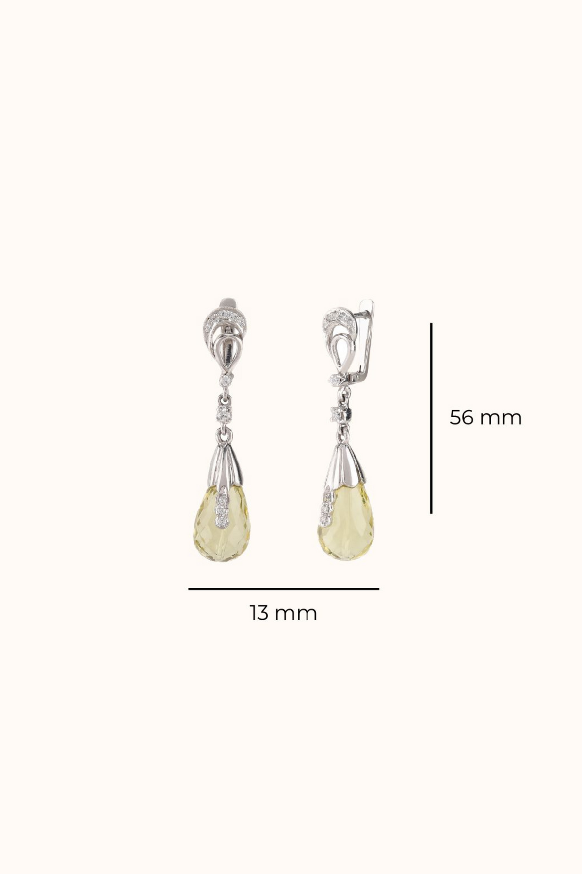 Lemon Quartz Drop Earrings