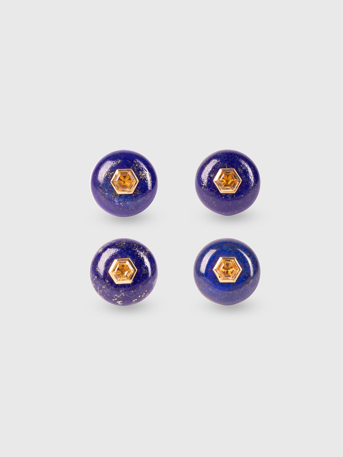 Genesis Lapis Lazuli Round & Citrine Hexagon Ring