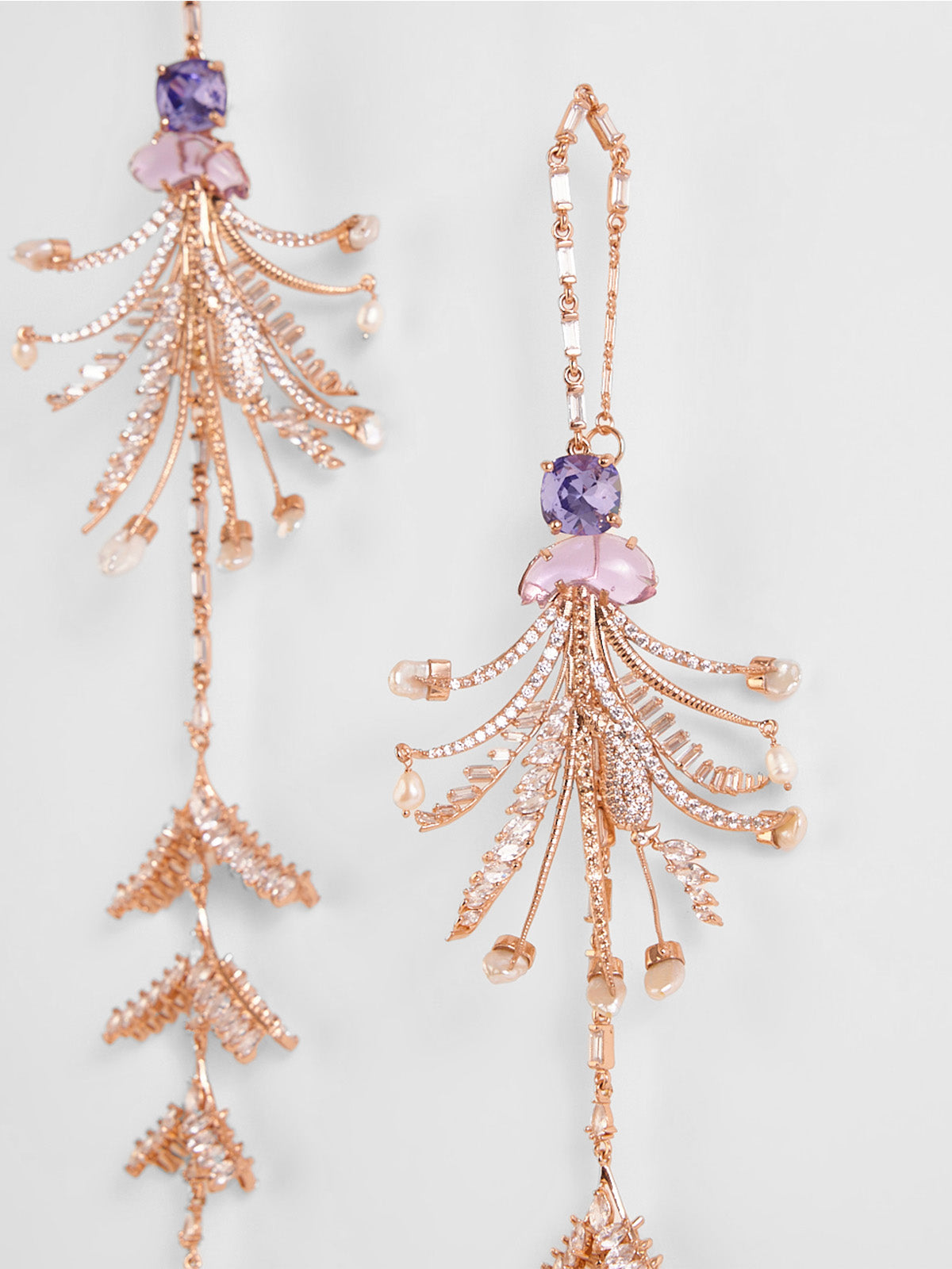 Kritika Kamra in Sunset Palm Danglers