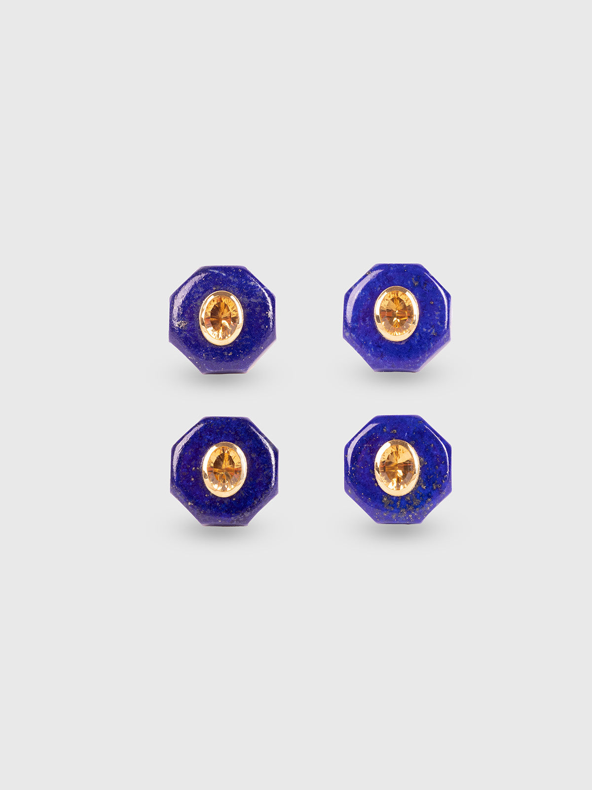 Genesis Lapis Lazuli Hexagon & Citrine Oval Ring