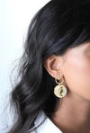 Golden Coin Embossed Earrings