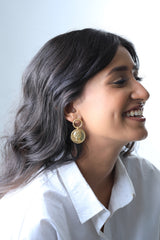 Kareena Kapoor in Golden Coin Embossed Earrings