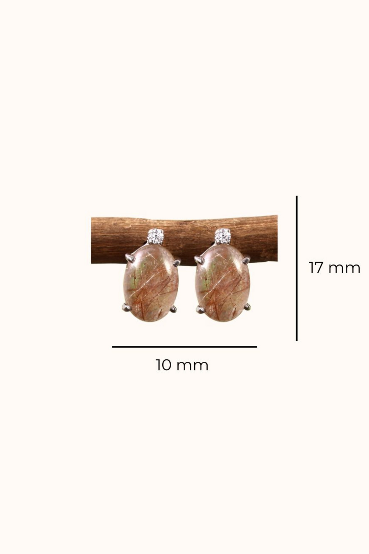 Golden Rutile Shooting Star Earring Studs