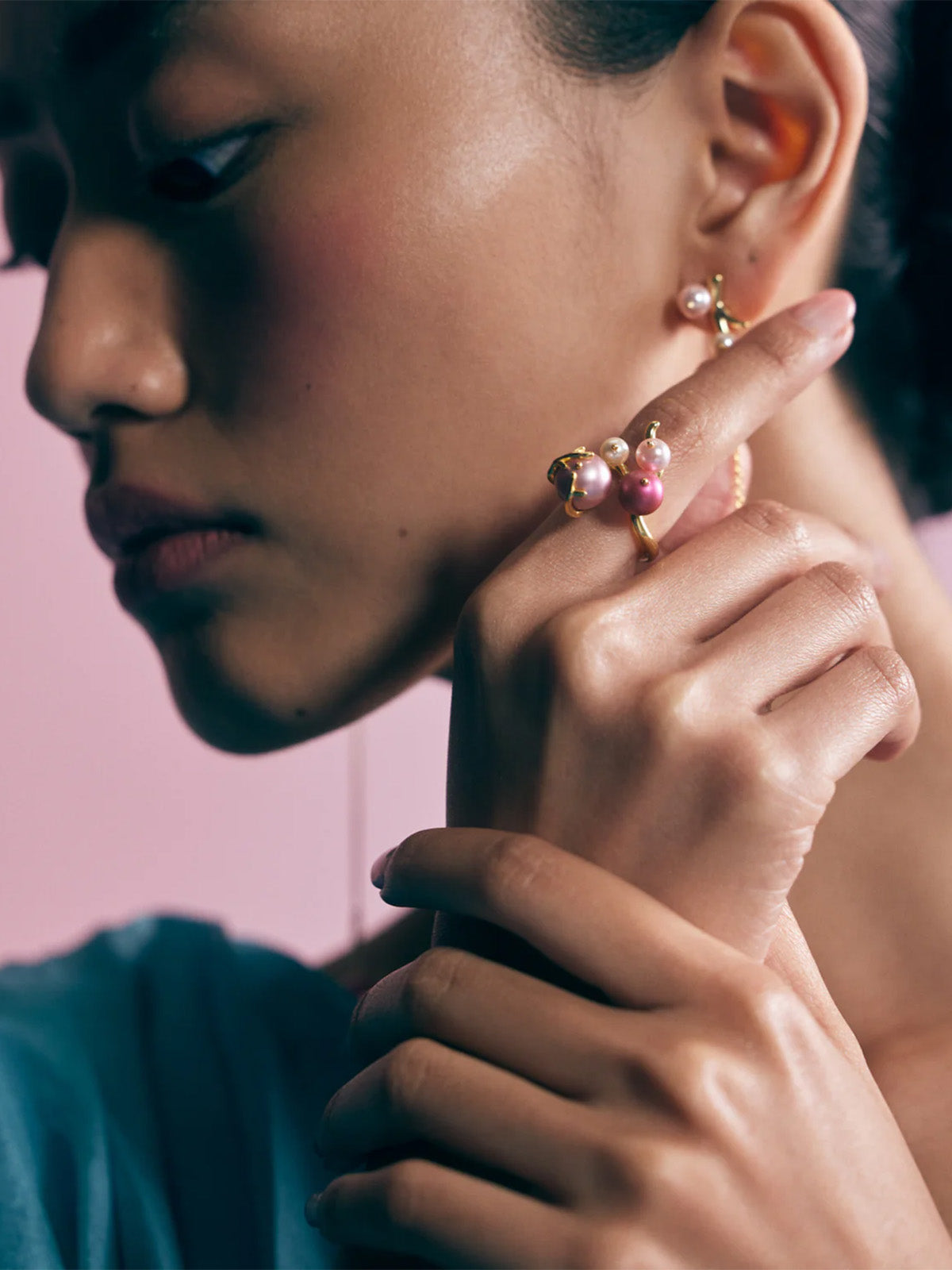 Shades of Pink Statement R Ring