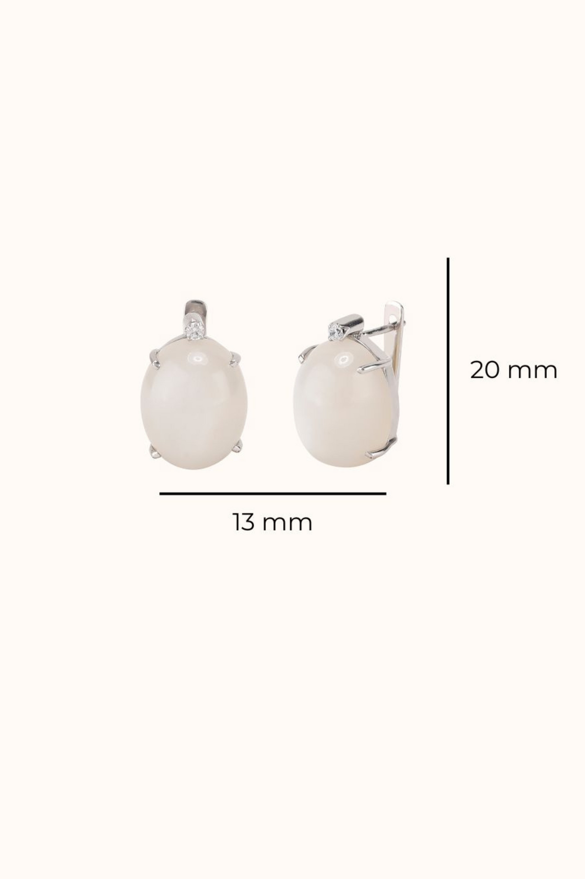 Moon Stone Shooting Star Earring Studs