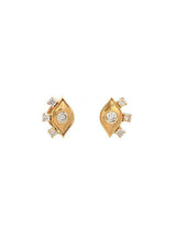 Evil eye diamond studs