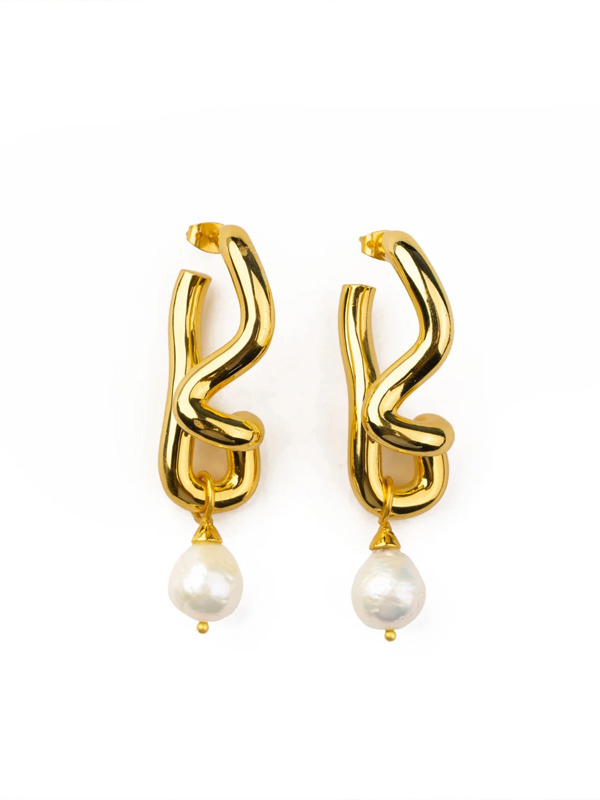 Gold & Pearl Drop Earrings