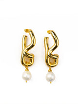 Gold & Pearl Drop Earrings