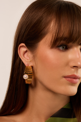 Majestic Pearl Hoop Earrings