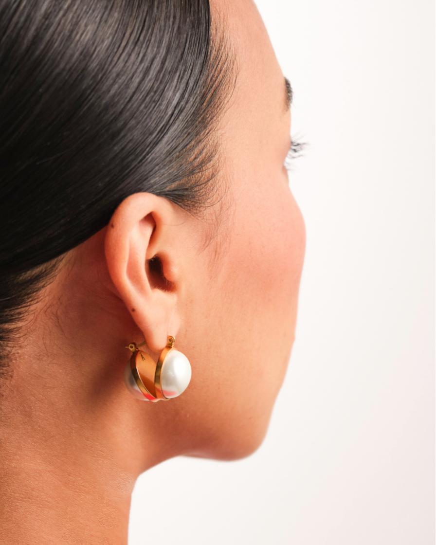 Duo Pearl Statement Studs