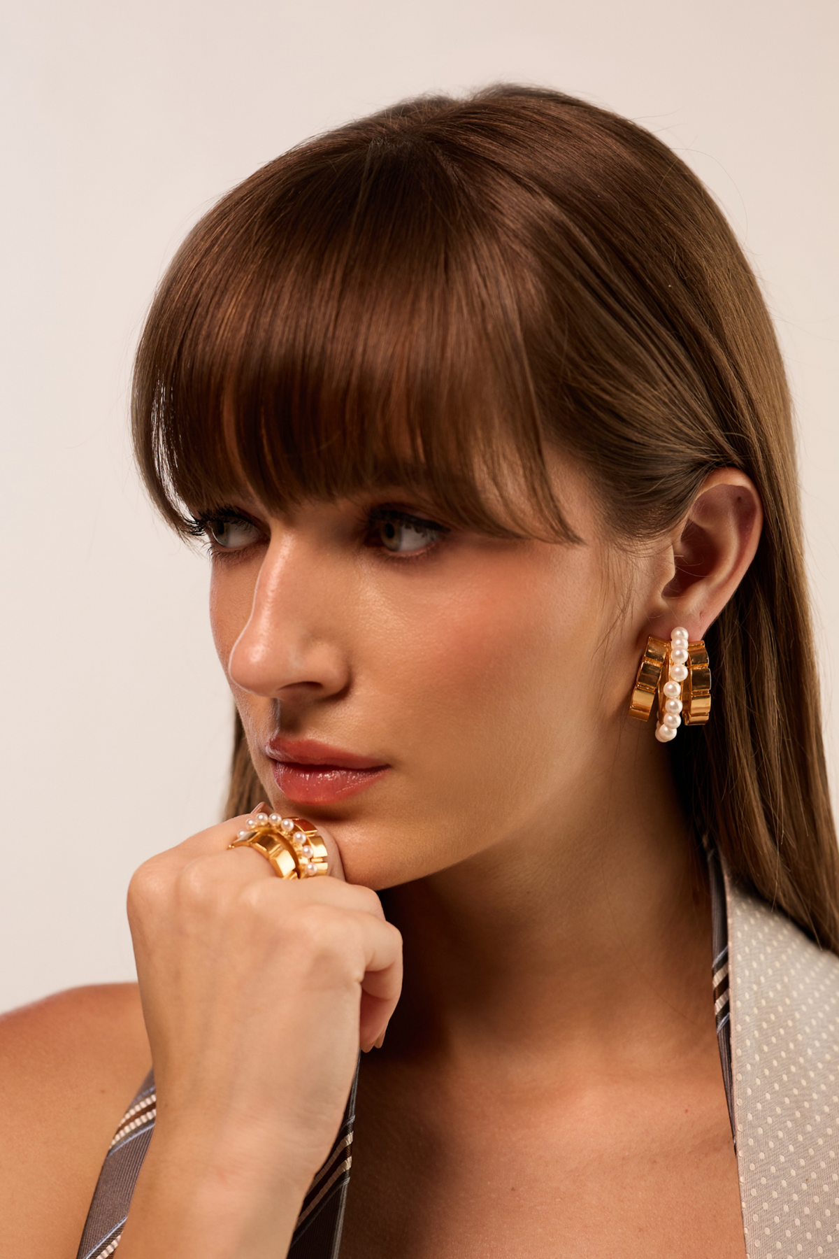 Empire Sculpted Hoops Earrings