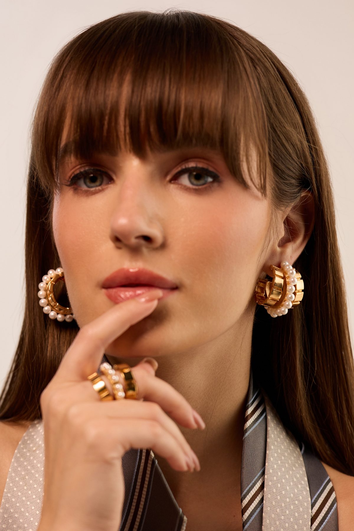 Empire Sculpted Hoops Earrings