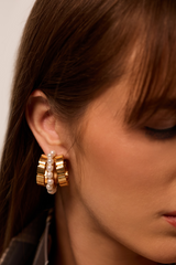 Empire Sculpted Hoops Earrings