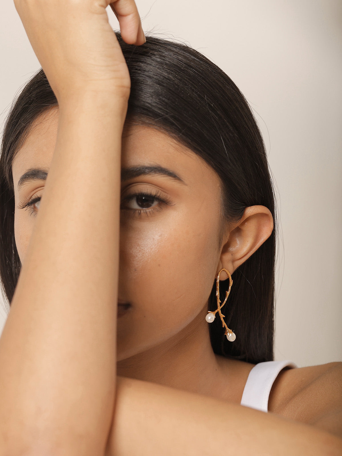 Pearl Twig Earrings