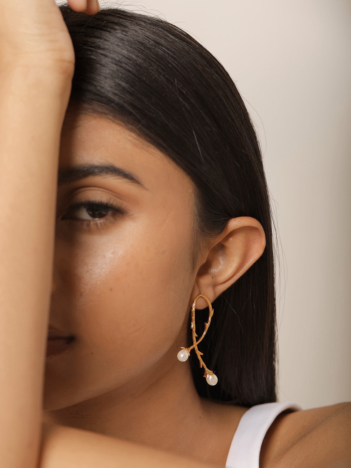Pearl Twig Earrings