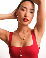 Triple‑Pearl Link Chain Necklace