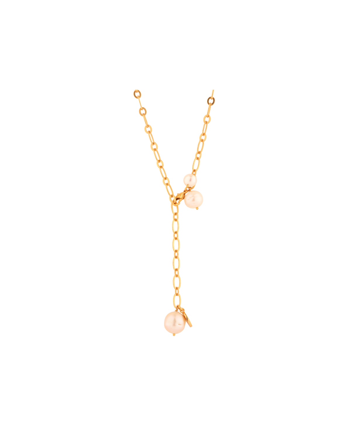 Triple‑Pearl Link Chain Necklace