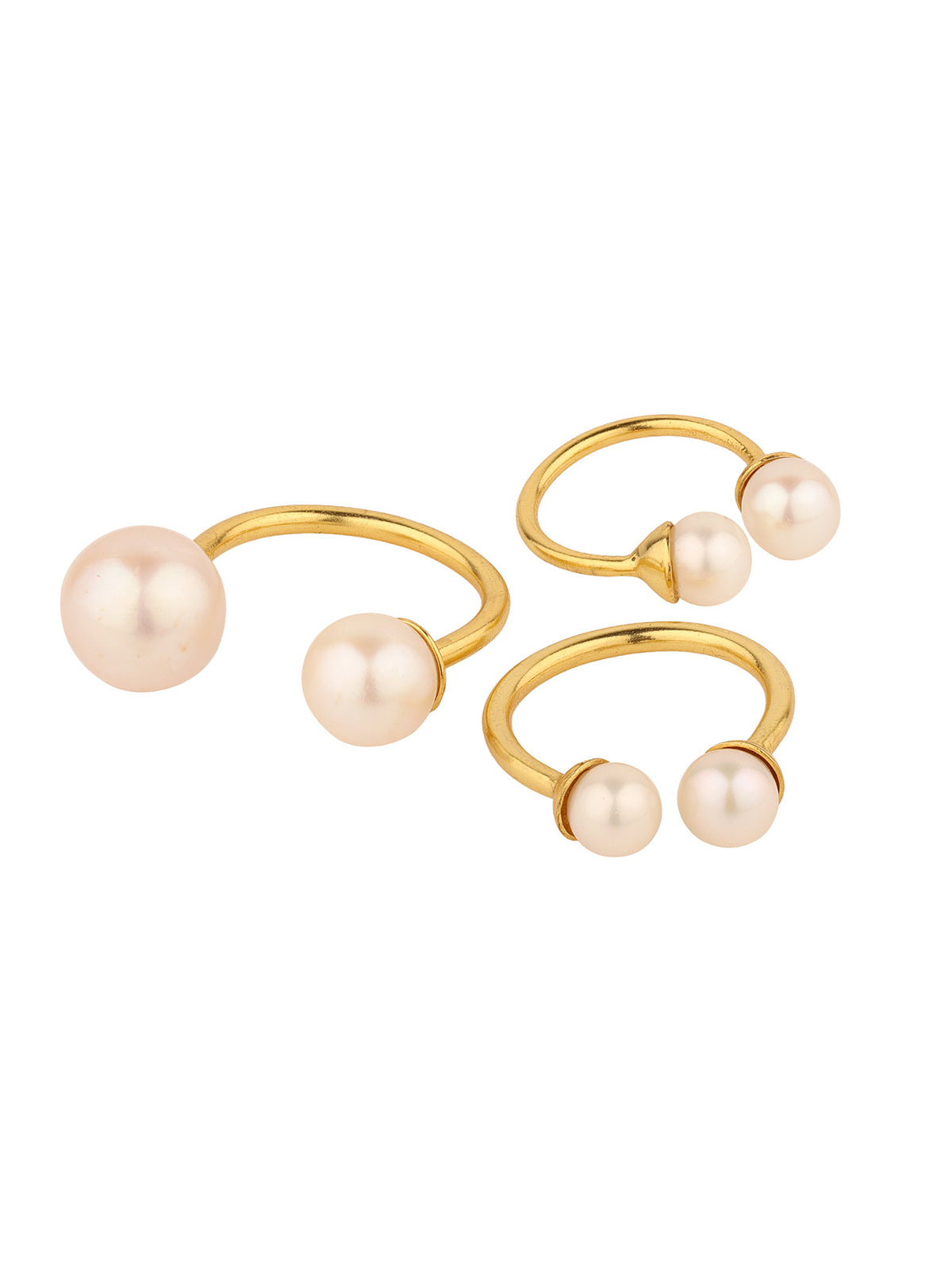 Triplet Pearl Ring Set